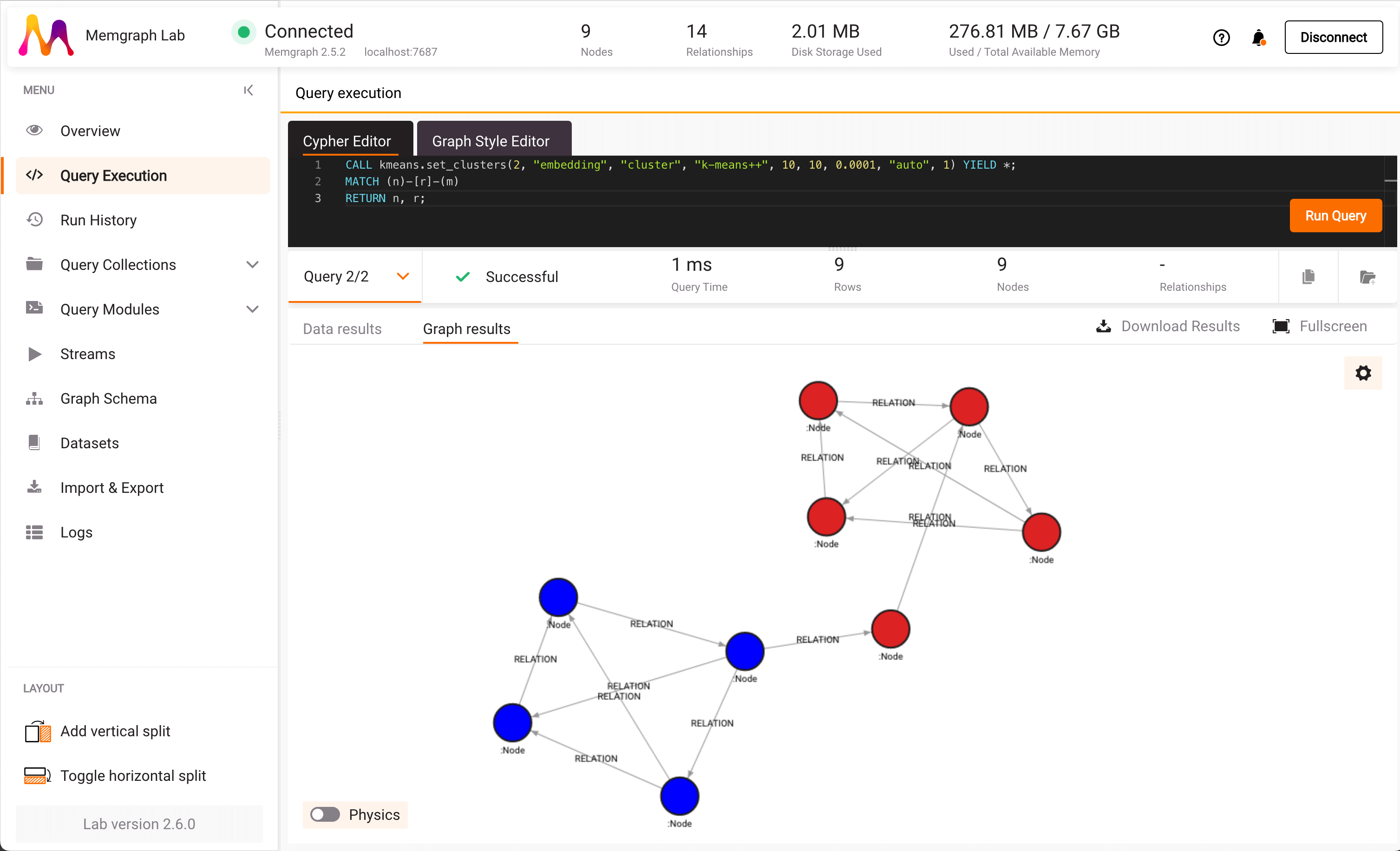 clusters in lab