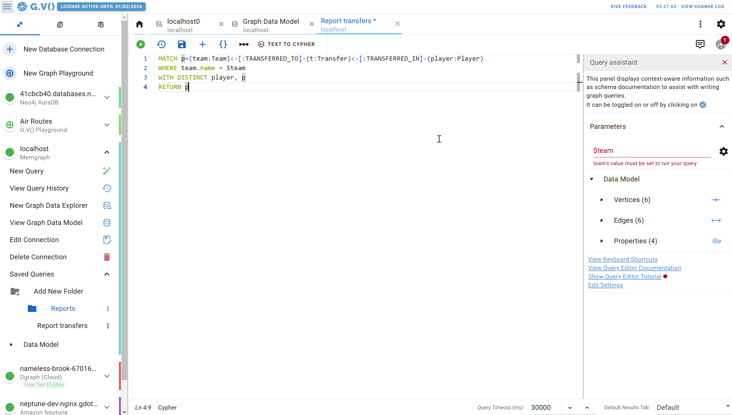 Multiple Query Tabs in G.V()