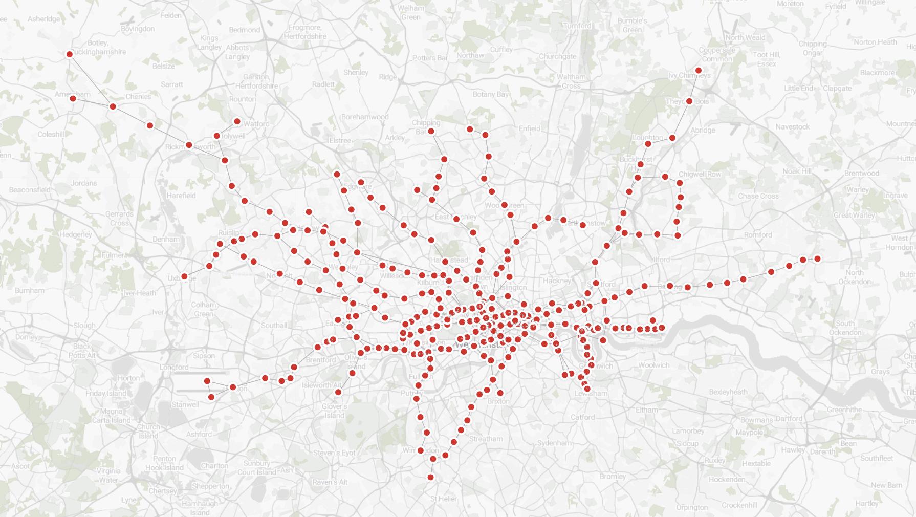 London underground memgraph lab data visualization default style